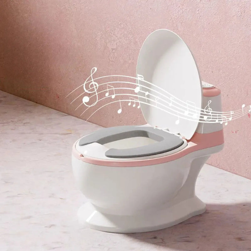 Pot d’Apprentissage Enfant avec Musique de Chasse d’Eau rose2